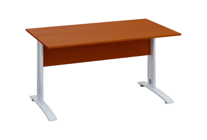 EPK 28 - 14 stůl kancelářský, kovová podnož bílá, deska 25 mm, široký 1400 mm, třešeň šumavská